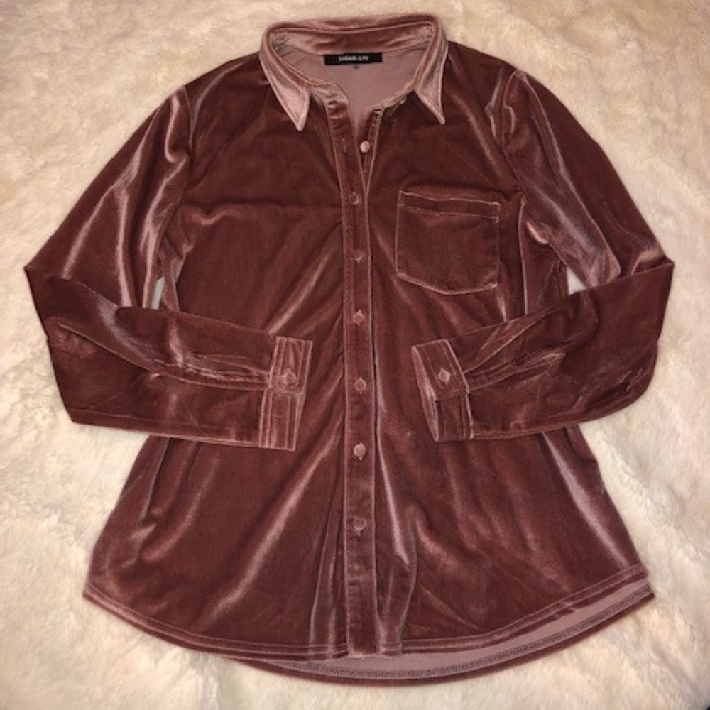 Velvet Long Sleeve Top